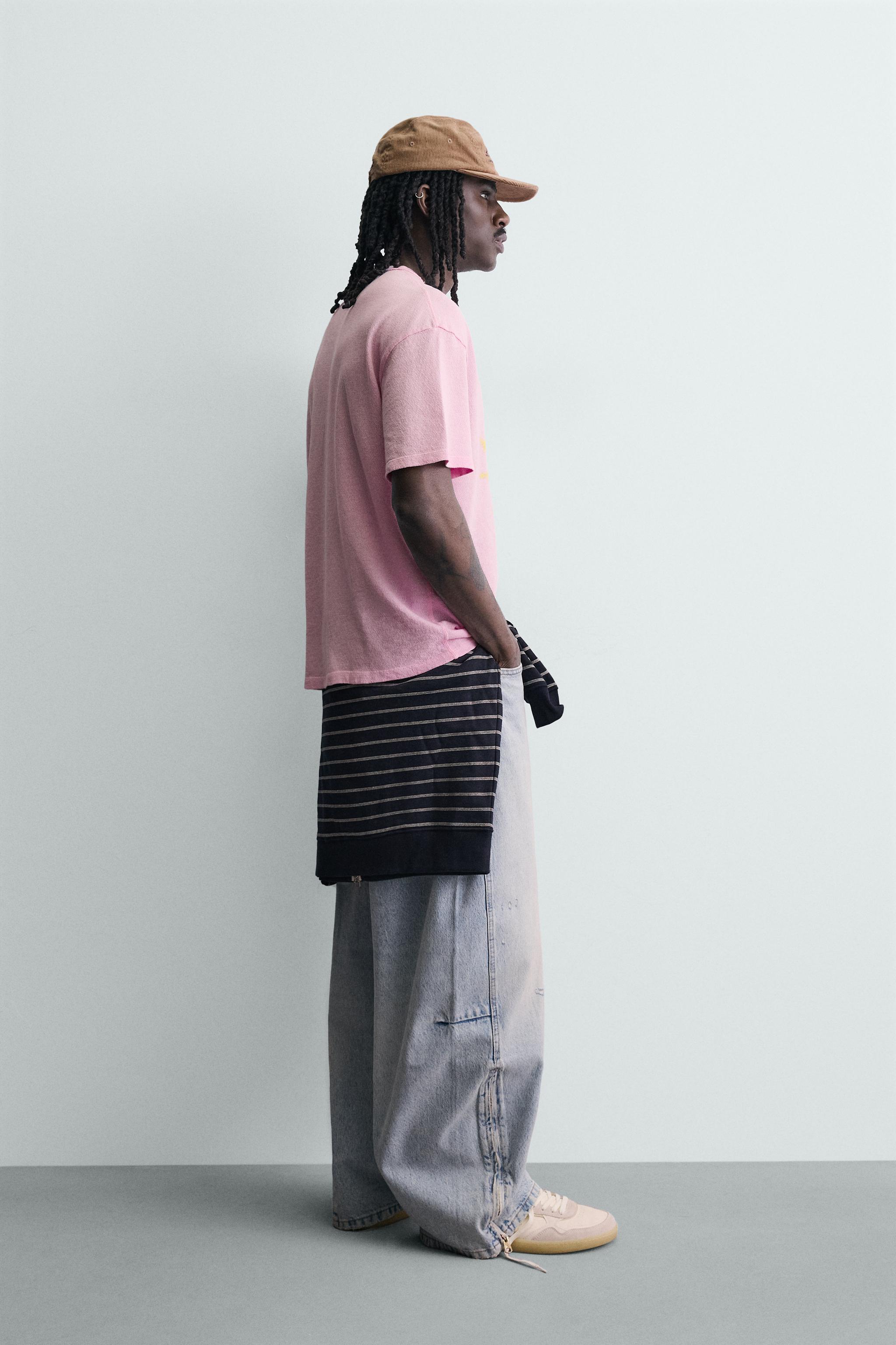 T-SHIRT EN MAILLE IMPRIMÉE CONTRASTE